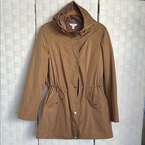 Time and Tru Camel Hooded Trench Coat
